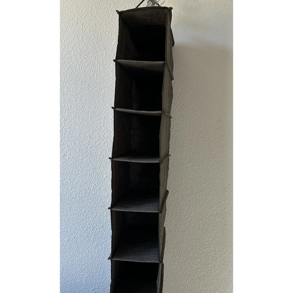Hanging Shoe Rack 10 Compartment 2 Metal Hooks Space Saving Storage Organization